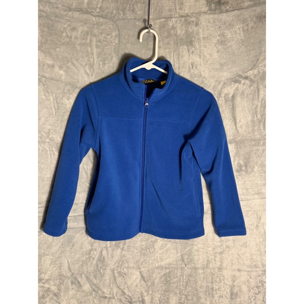 Cabelas‎ Kids Blue Full Zip Fleece Jacket Size Medium M Mock Neck Outdoor